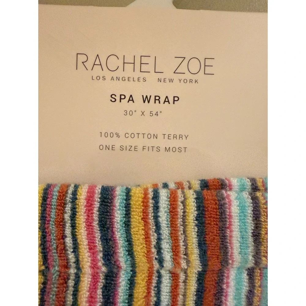 Rachel Zoe Striped Women's Spa Bath Shower Towel Wrap O/S Cotton Rare New
